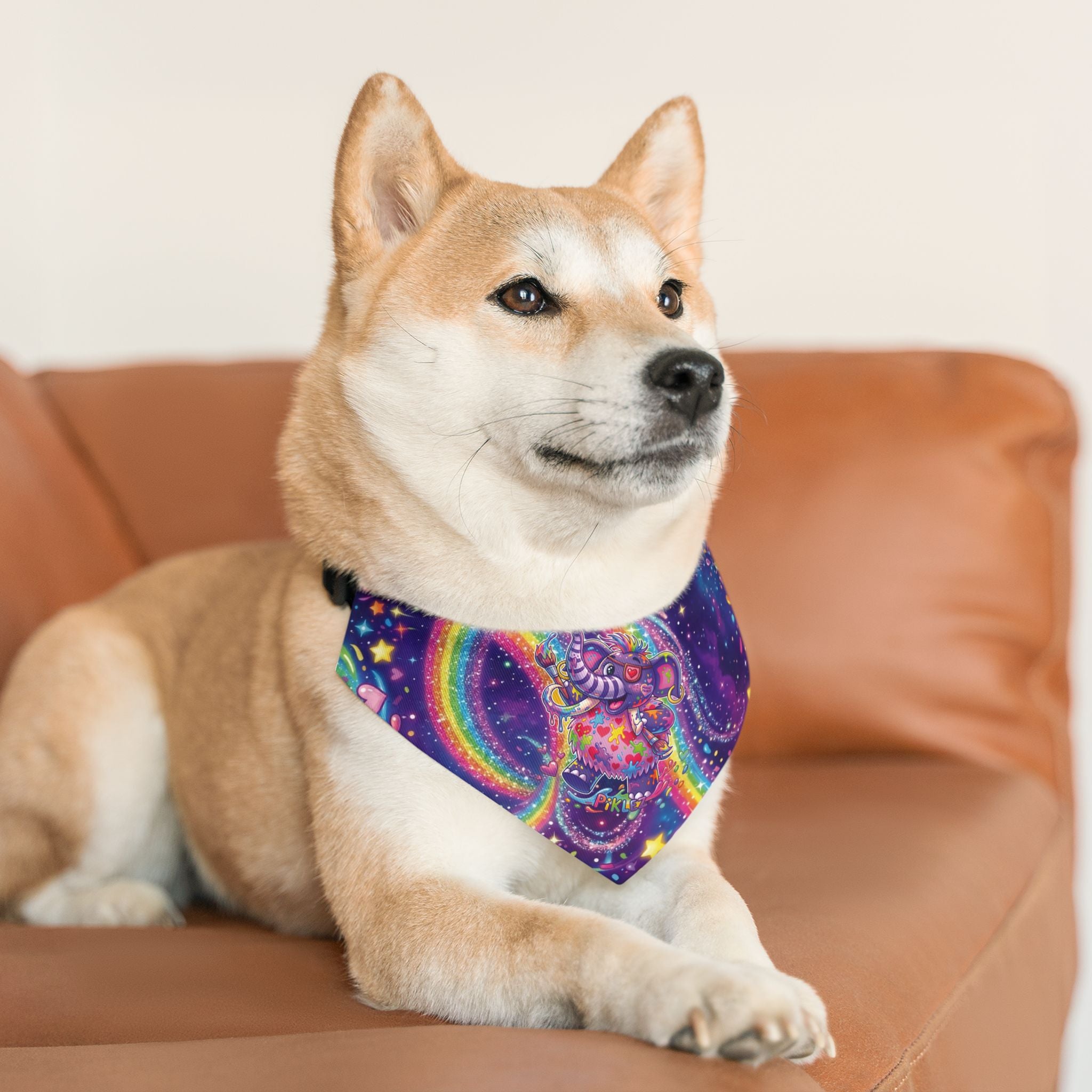 Piklez™ Pet Bandana Collar – "Full of Love!" Graphic | Smile Universe Collection