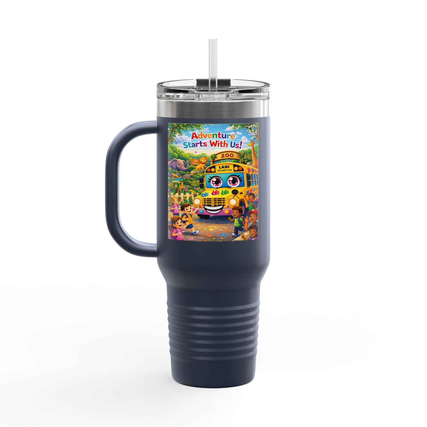 Lani™ 40oz Insulated Travel Mug – "Adventure Starts With Us!" Graphic