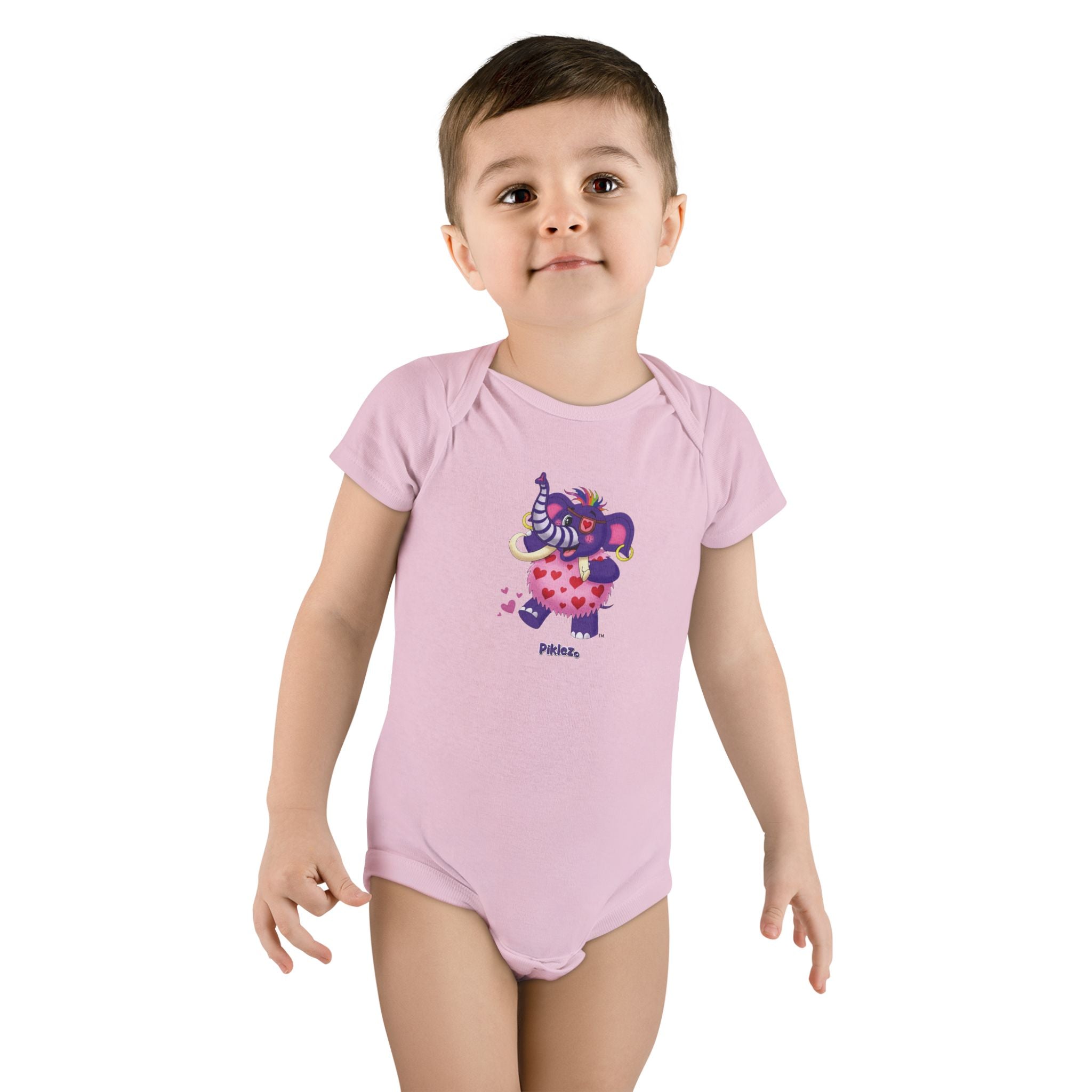 Piklez™ Baby Short Sleeve Onesie® – "Full of Love!" Graphic | Smile Universe Collection