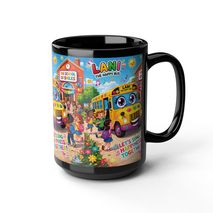 Lani™ Black Mug (11oz & 15oz) – "Let's Sing Happiness Together!" Graphic