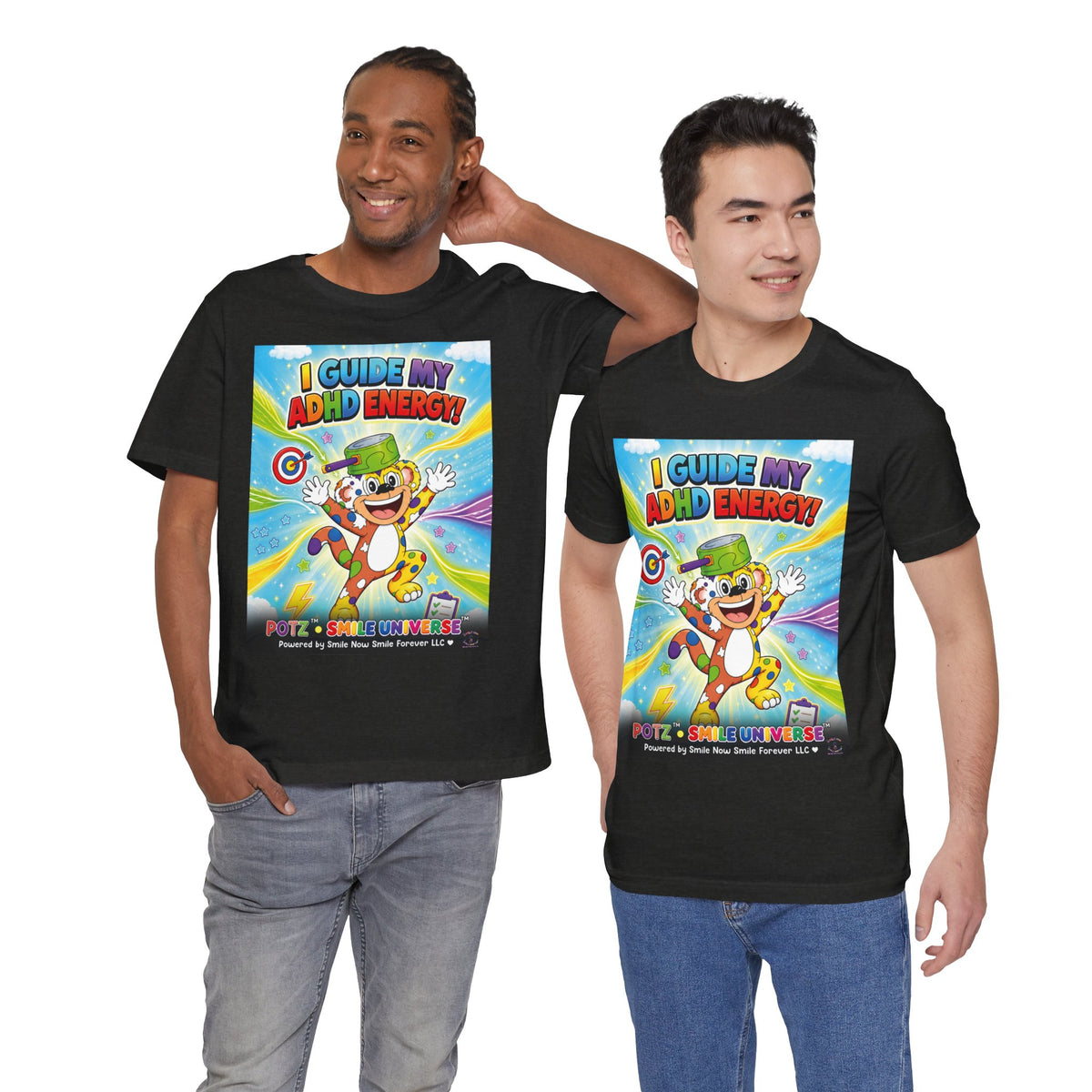 Potz™ Unisex Jersey Short Sleeve Tee – "I Guide My ADHD Energy!" Graphic Tee | Smile Universe Collection