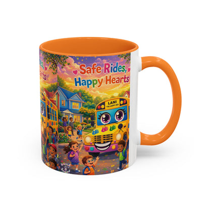 Lani™ Colorful Mug (11oz & 15oz) – "Safe Rides, Happy Hearts" Graphic