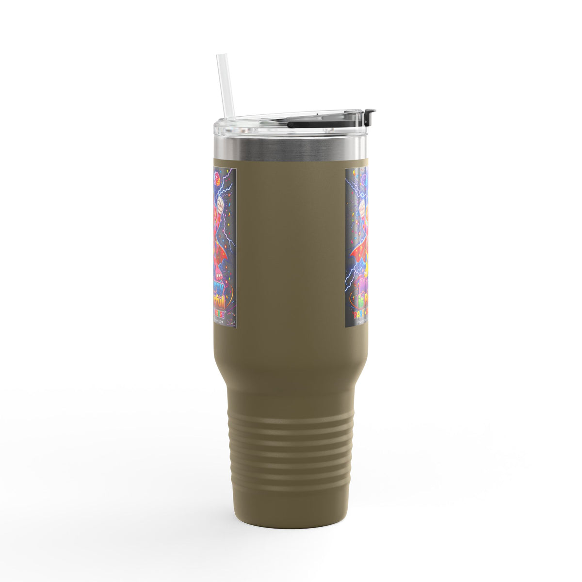 Panz™ Insulated Travel Mug 40oz – "My Energy is Powerful" Graphic Tumbler | Smile Universe Collection