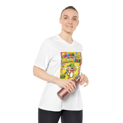Potz™ Women's Performance V-Neck T-Shirt – "My ADHD Brain is Full of Brilliant Ideas!" Graphic Tee | Smile Universe Collection