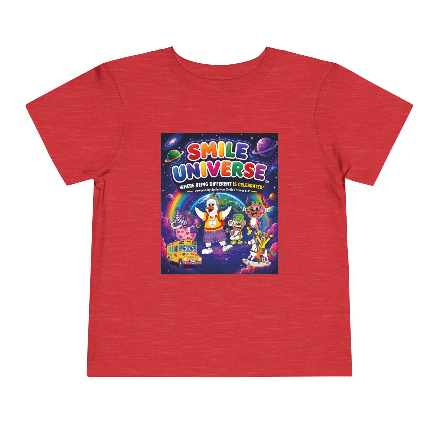 Smile Universe™ Toddler Short Sleeve Tee – "Where Being Different is CELEBRATED!" Graphic