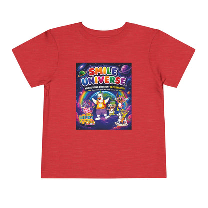 Smile Universe™ Toddler Short Sleeve Tee – "Where Being Different is CELEBRATED!" Graphic