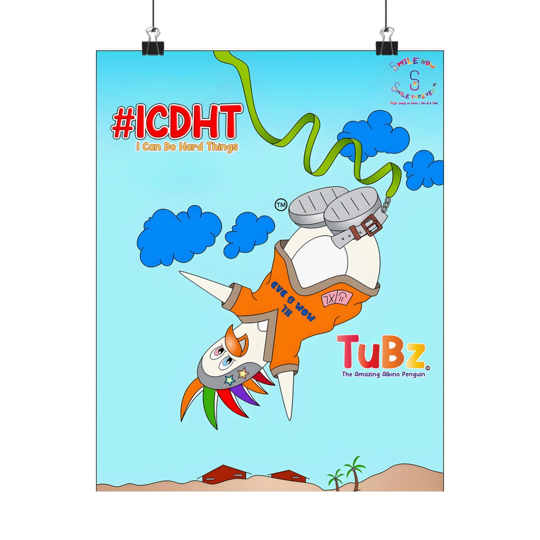 TuBz™ "I Can Do Hard Things" Kids Poster - Motivational Classroom Wall Art