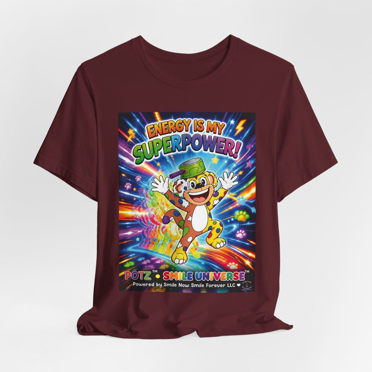 Potz™ Unisex Jersey Short Sleeve Tee – "Energy is My Superpower!" Graphic Tee | Smile Universe Collection