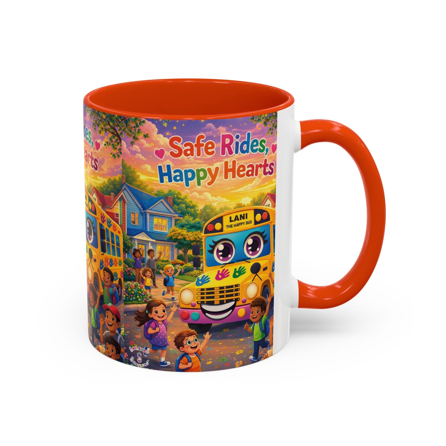 Lani™ Colorful Mug (11oz & 15oz) – "Safe Rides, Happy Hearts" Graphic