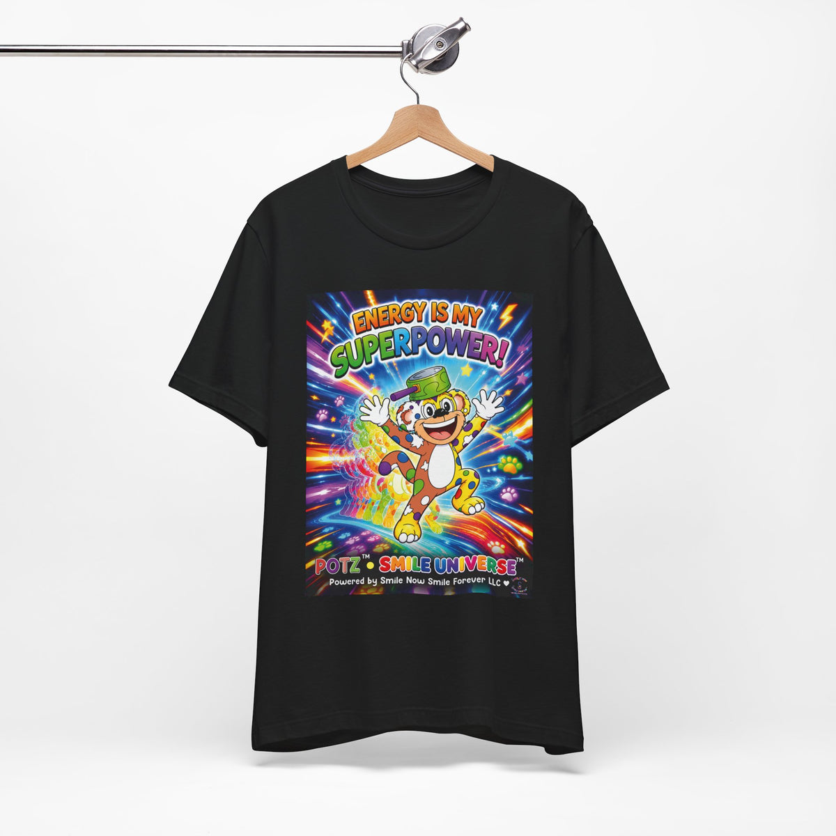 Potz™ Unisex Jersey Short Sleeve Tee – "Energy is My Superpower!" Graphic Tee | Smile Universe Collection