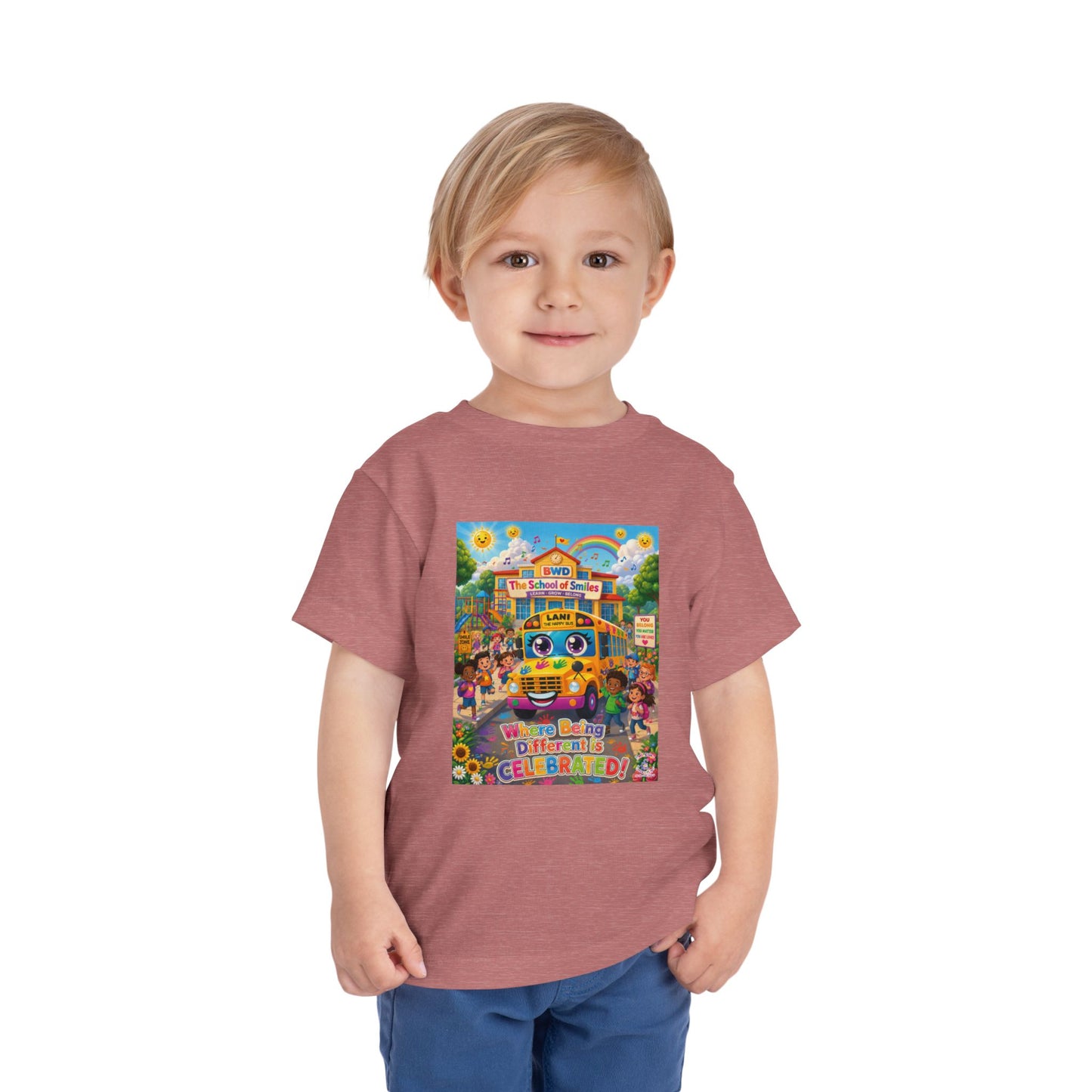Lani™ Toddler Short Sleeve Tee – "Where Being Different is CELEBRATED!" Graphic Shirt