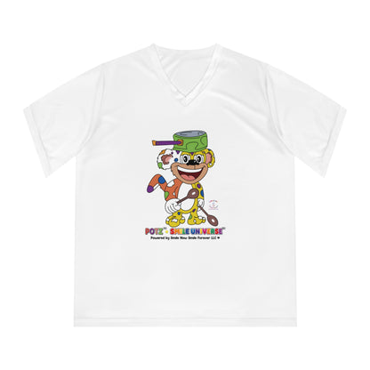 Potz™ Women's Performance V-Neck T-Shirt – Playful Graphic Tee | Smile Universe Collection
