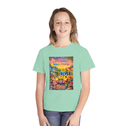 Lani™ Youth Midweight Tee – "Safe Rides, Happy Hearts" Graphic