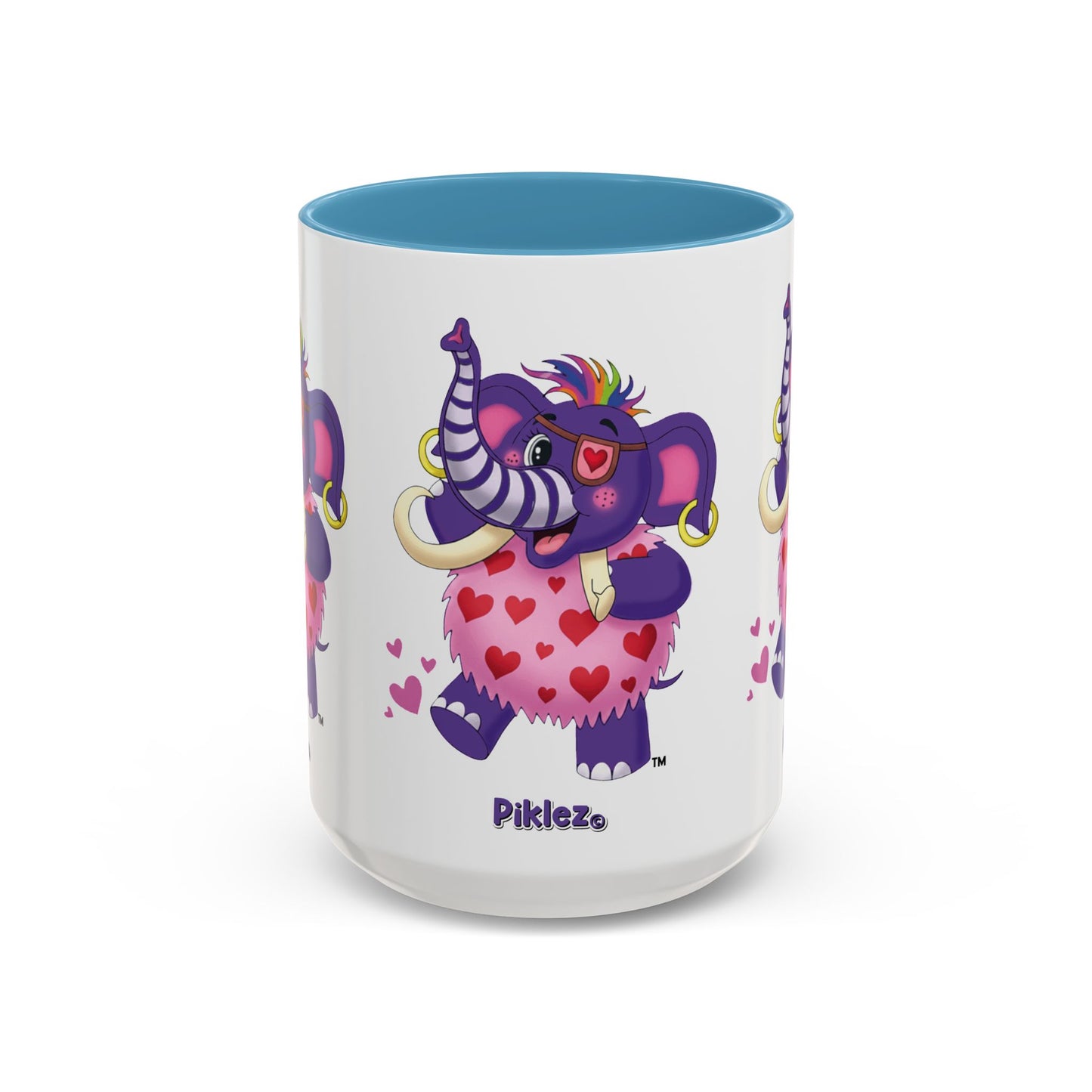 Piklez™ Accent Coffee Mug (11oz & 15oz) – "Full of Love!" Graphic | Smile Universe Collection
