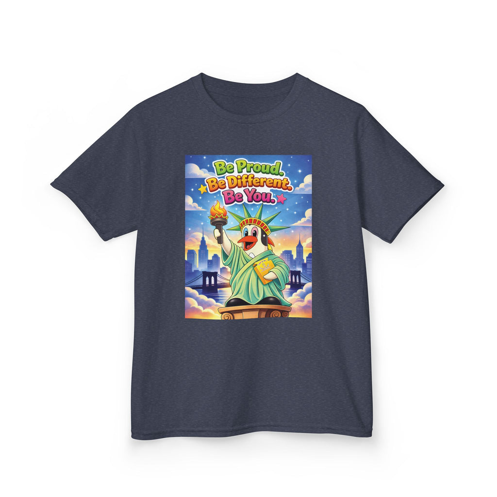 TuBz™M "Be Proud. Be Different. Be You." Kids T-Shirt - Inspirational Graphic Tee
