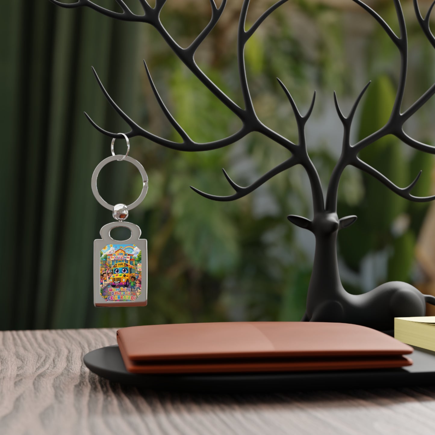 Lani™ Rectangle Photo Keyring – "Where Being Different is CELEBRATED!" Graphic