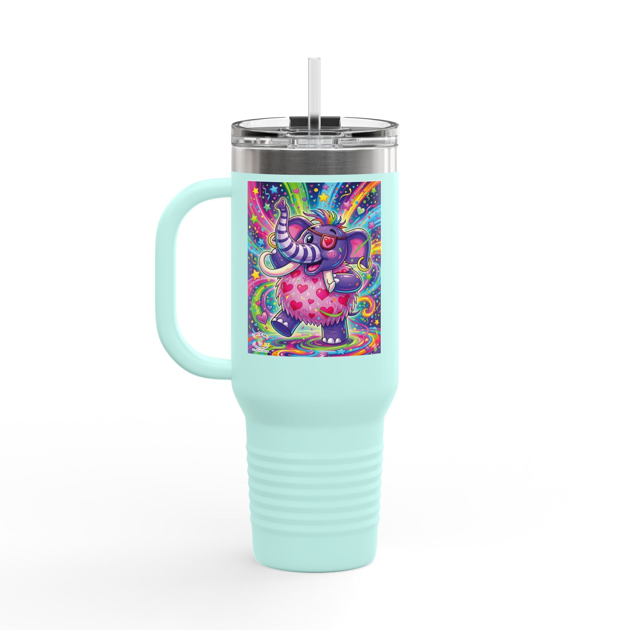 Piklez™ 40oz Insulated Travel Mug – "Born to Celebrate!" Graphic | Smile Universe Collection