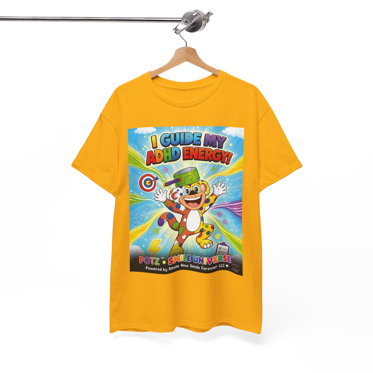 Potz™ Unisex Heavy Cotton™ Tee – "I Guide My ADHD Energy!" Graphic Tee | Smile Universe Collection