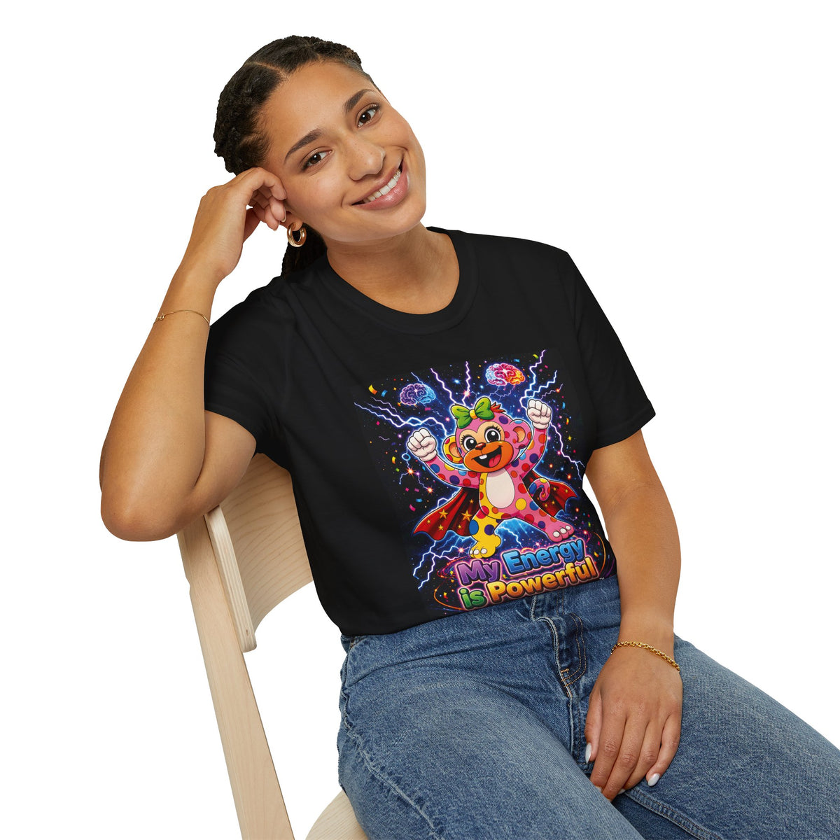Panz™ Unisex Softstyle T-Shirt  for Adult– "My Energy is Powerful" Graphic Tee | Smile Universe Collection