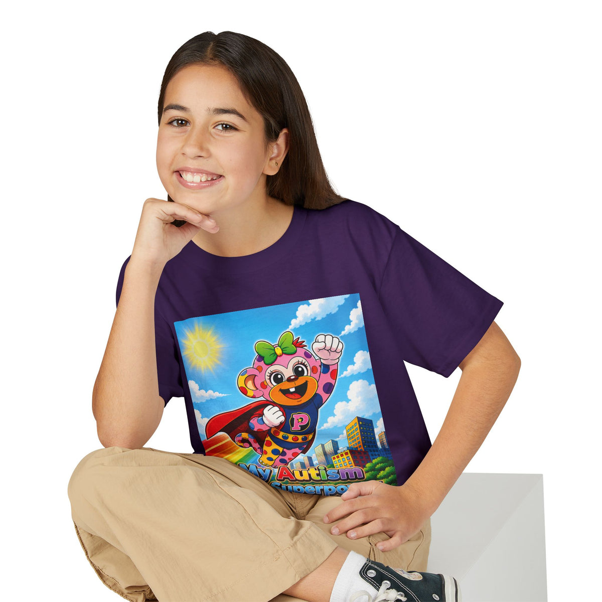 Panz™ Youth DryBlend® T-Shirt – "My Autism is My Superpower" Graphic | Smile Universe Collection