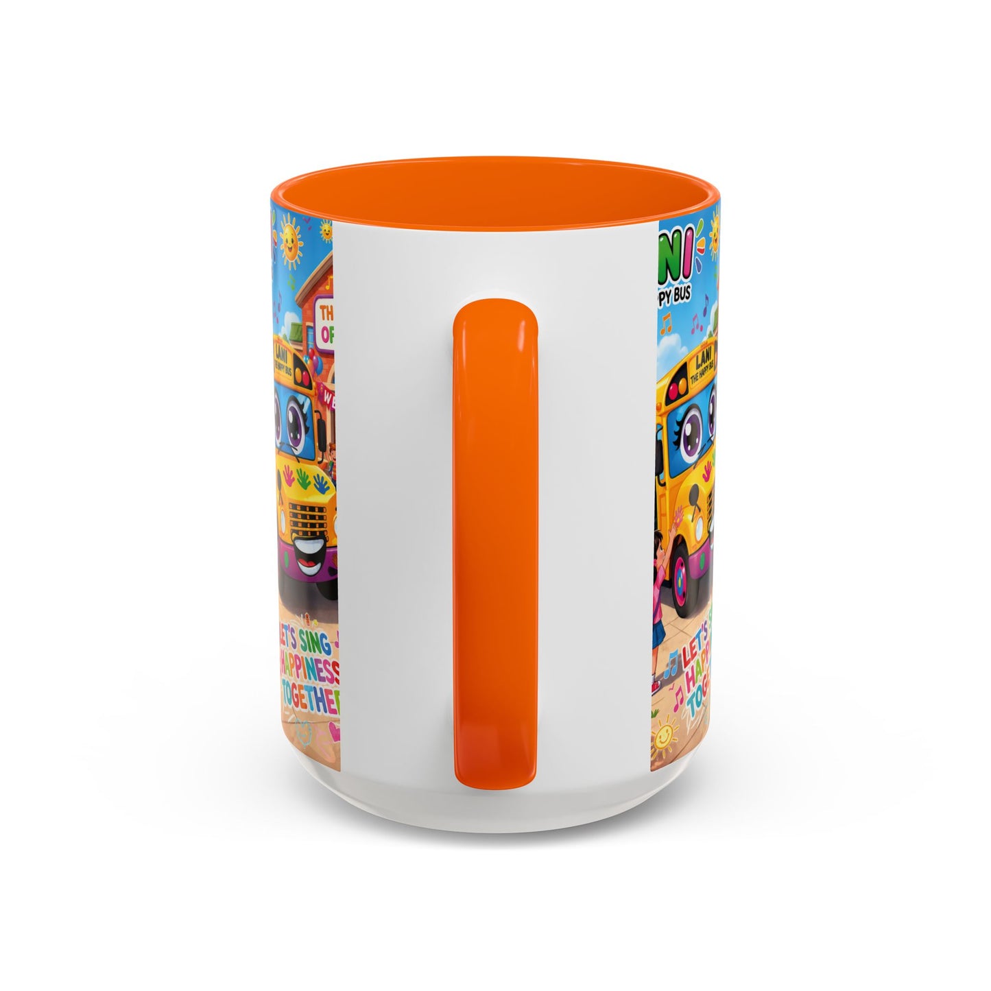 Lani™ Accent Coffee Mug (11oz & 15oz) – "Let's Sing Happiness Together!" Graphic