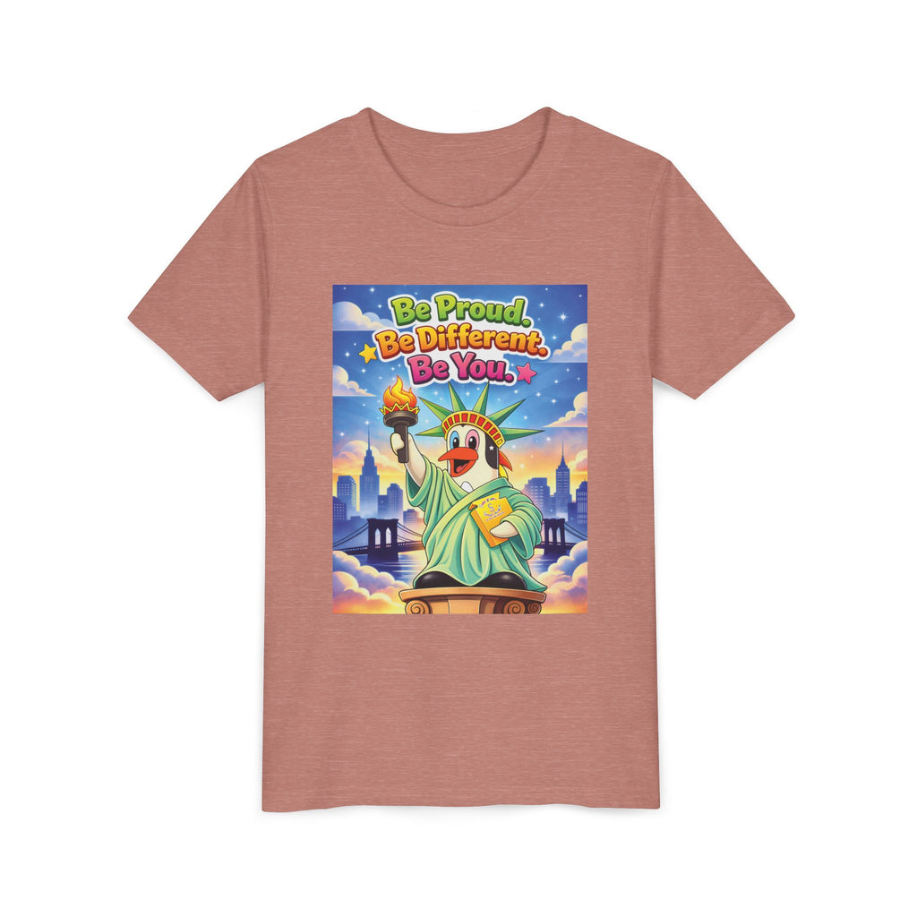 TuBz™M "Be Proud. Be Different. Be You." Kids T-Shirt - Inspirational Graphic Tee
