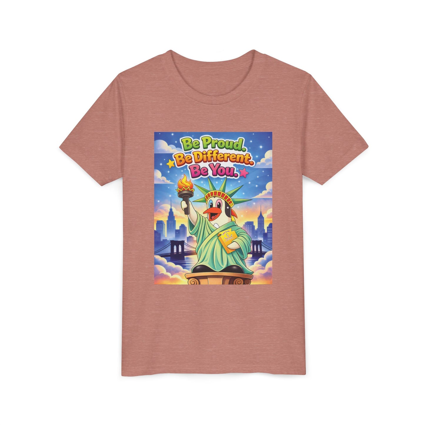TuBz™M "Be Proud. Be Different. Be You." Kids T-Shirt - Inspirational Graphic Tee