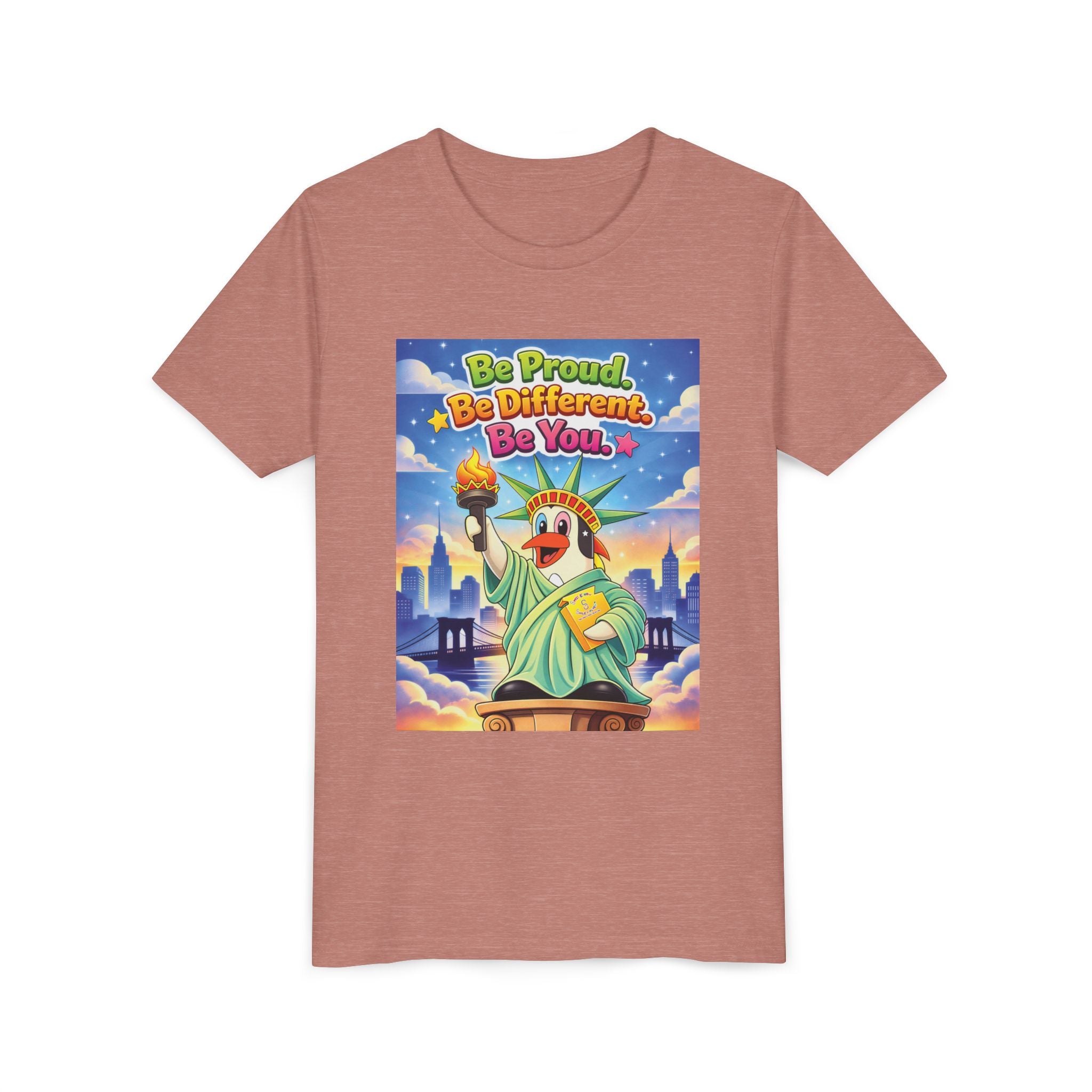 TuBz™M "Be Proud. Be Different. Be You." Kids T-Shirt - Inspirational Graphic Tee