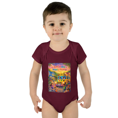 Lani™ Infant Baby Rib Bodysuit – "Safe Rides, Happy Hearts" Graphic