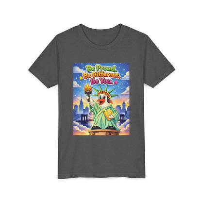 TuBz™M "Be Proud. Be Different. Be You." Kids T-Shirt - Inspirational Graphic Tee