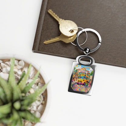 Lani™ Rectangle Photo Keyring – "Where Being Different is CELEBRATED!" Graphic