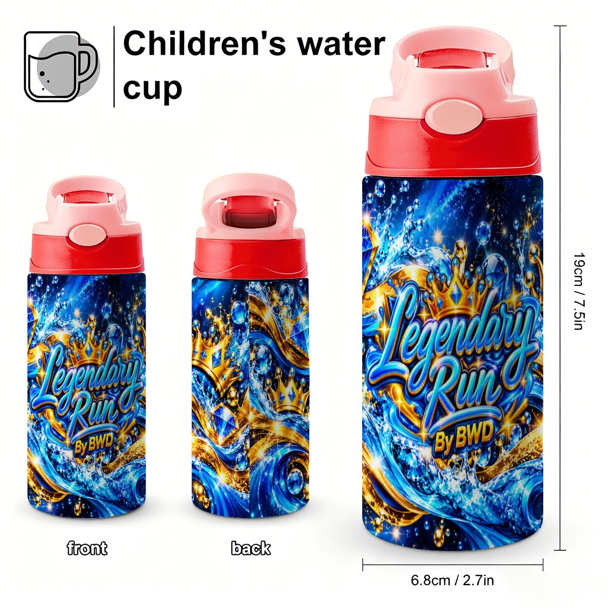 Legendary Run Water Bottle - Blue & Gold Edition
