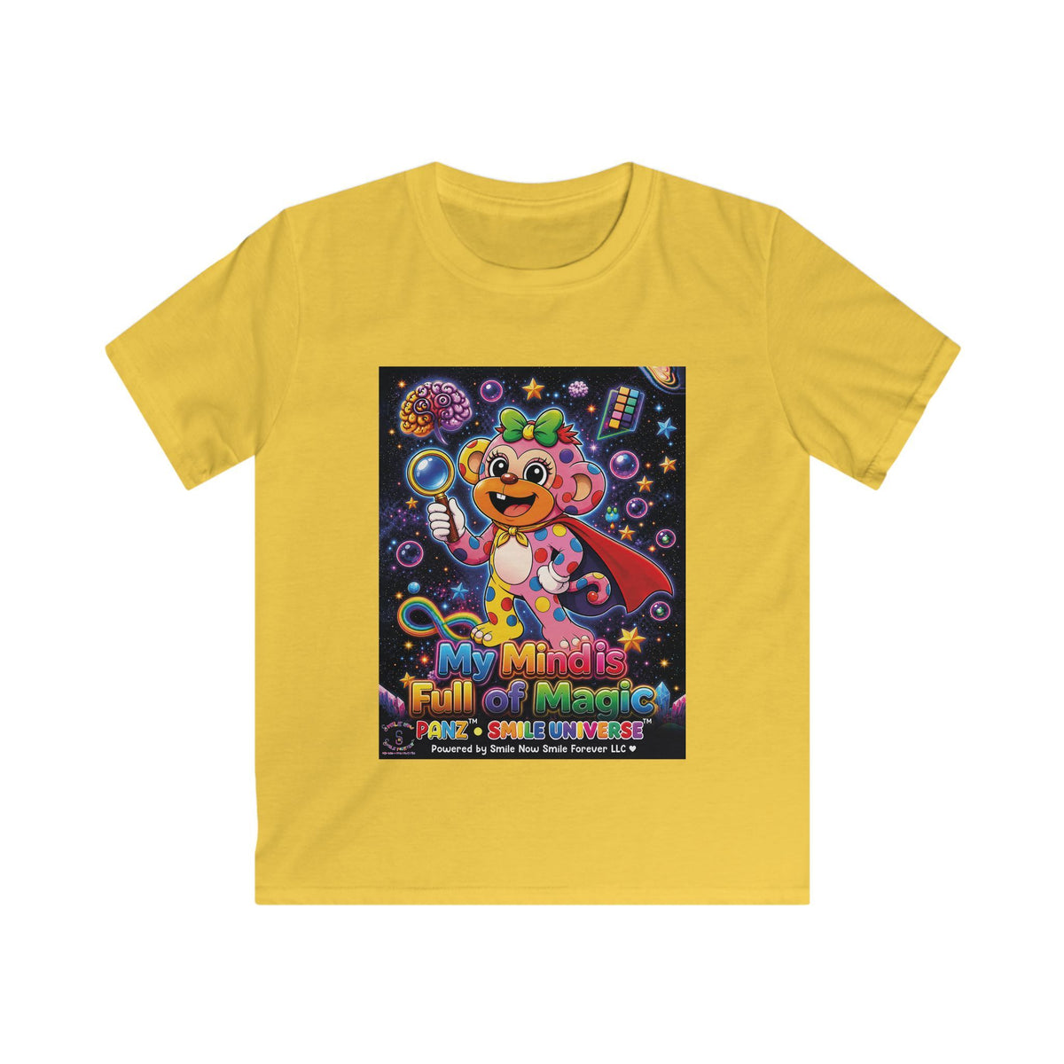 Panz™ Kids Softstyle Tee – "My Mind is Full of Magic" Graphic | Smile Universe Collection
