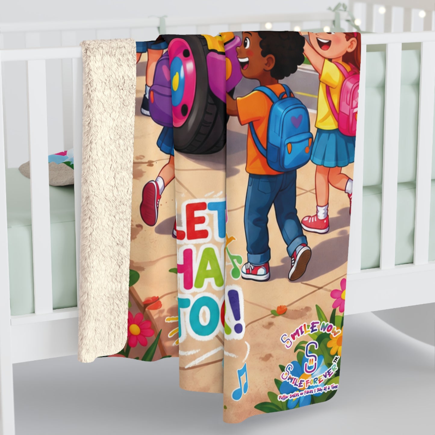 Sherpa Blanket — Lani the Happy Bus "Let's Sing Happiness Together" Kids Throw