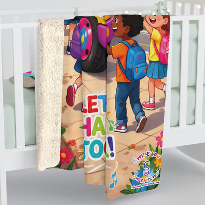 Sherpa Blanket — Lani the Happy Bus "Let's Sing Happiness Together" Kids Throw