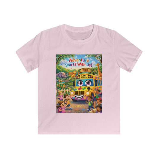 Lani™ Kids Softstyle Tee – "Adventure Starts With Us!" Graphic