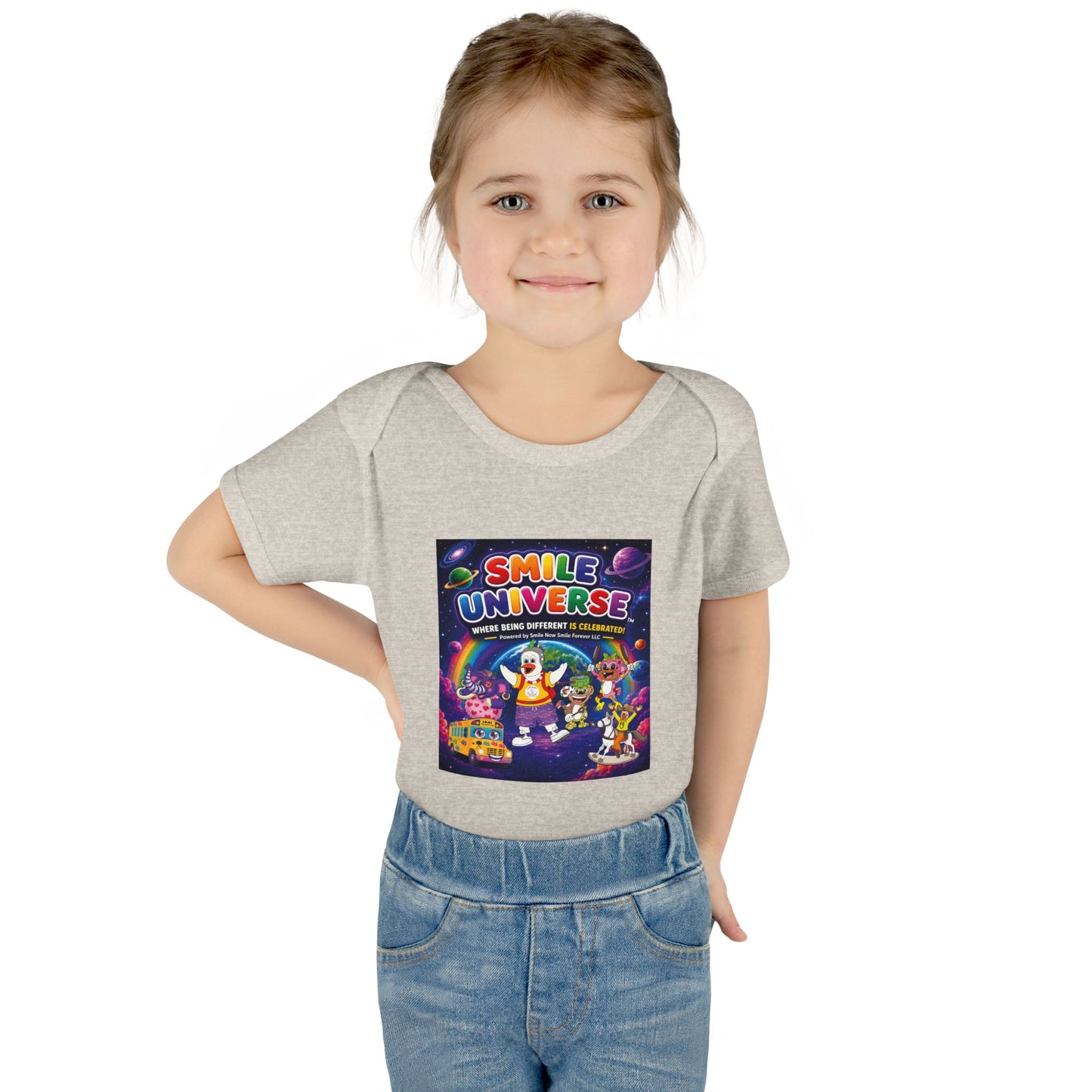 Smile Universe™ Infant Baby Rib Bodysuit – "Where Being Different is CELEBRATED!" Graphic