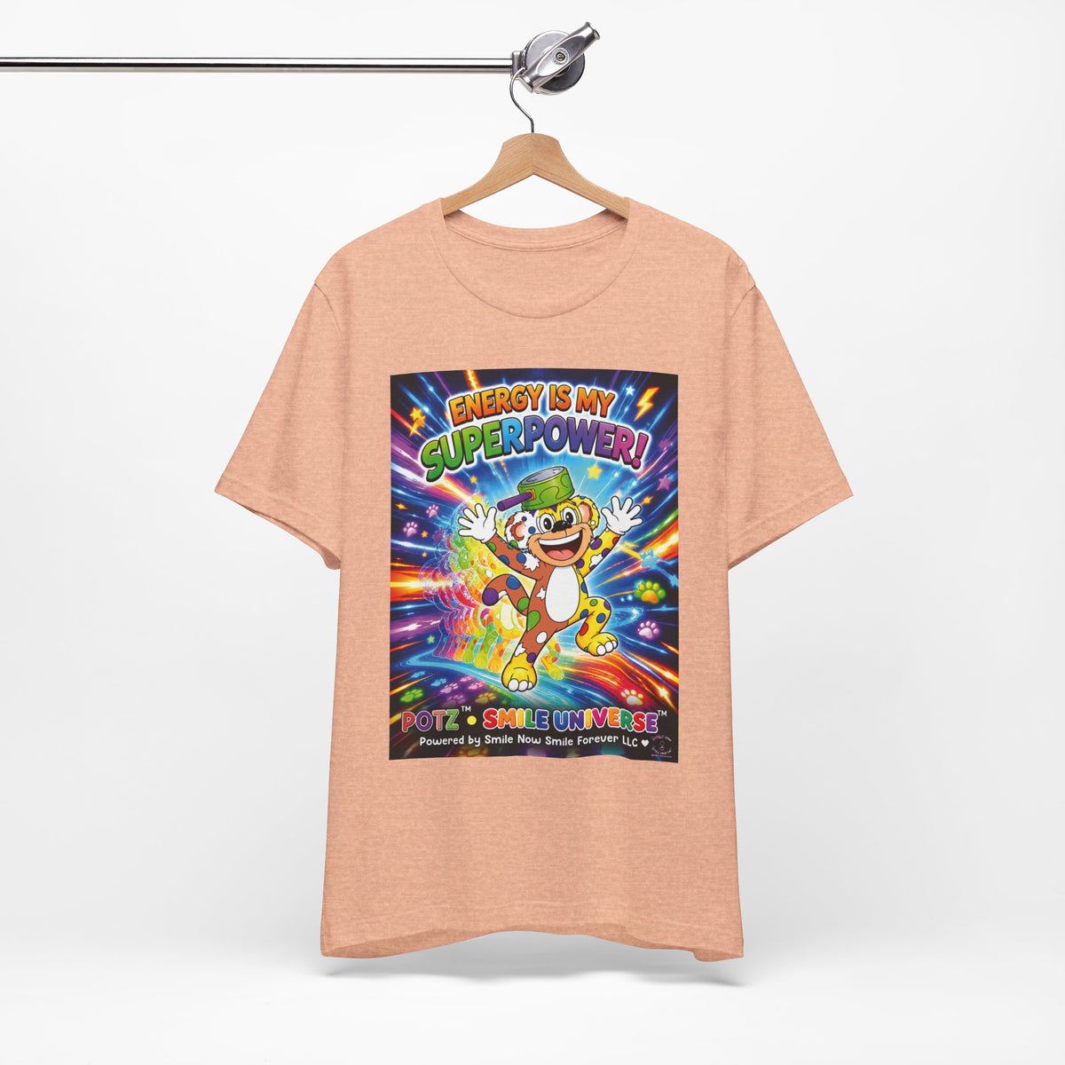 Potz™ Unisex Jersey Short Sleeve Tee – "Energy is My Superpower!" Graphic Tee | Smile Universe Collection