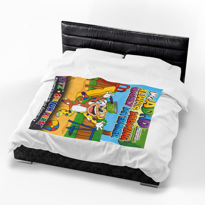 Potz™ Velveteen Plush Blanket – "My ADHD Means Always Dreaming, Highly Determined" Graphic Throw | Smile Universe Collection