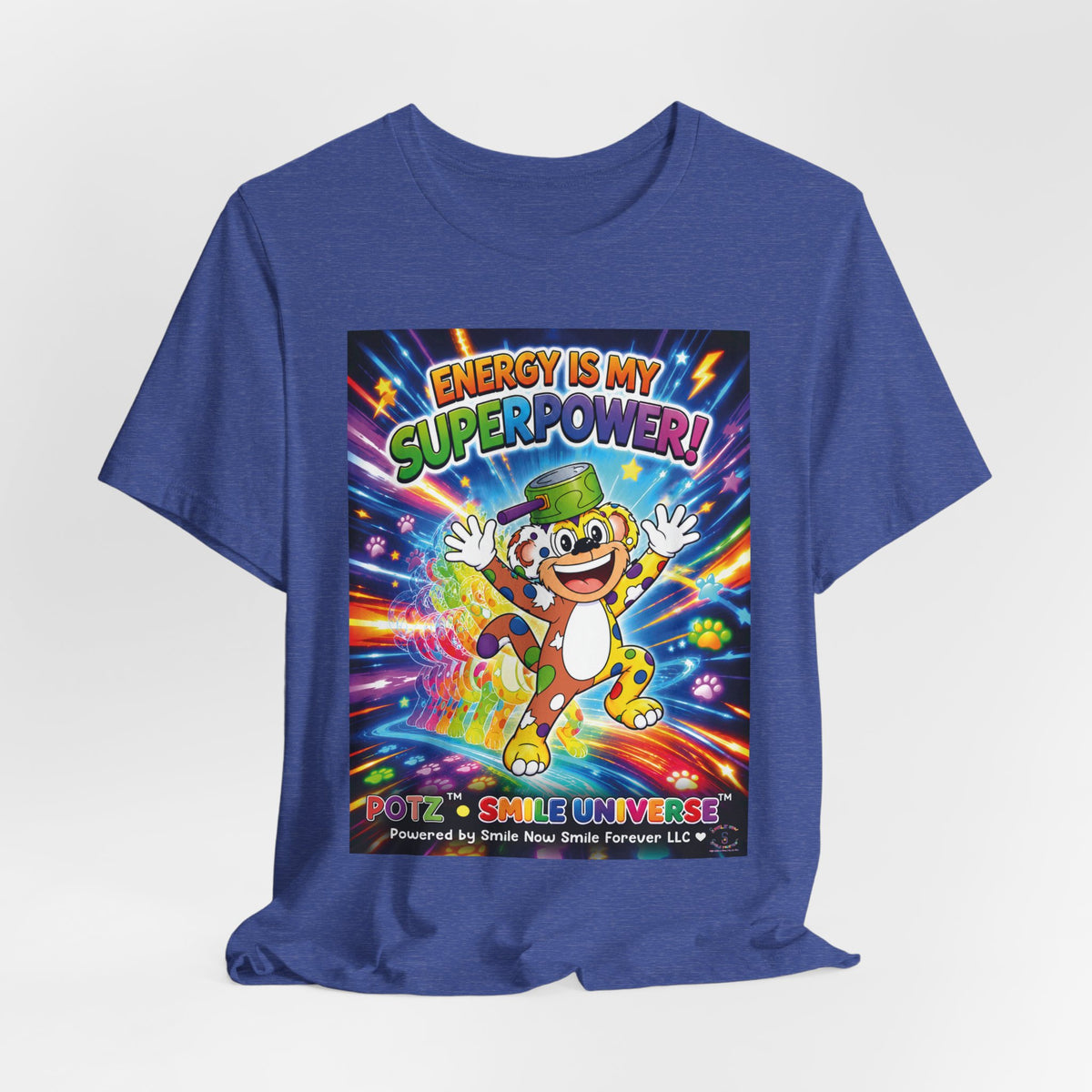 Potz™ Unisex Jersey Short Sleeve Tee – "Energy is My Superpower!" Graphic Tee | Smile Universe Collection
