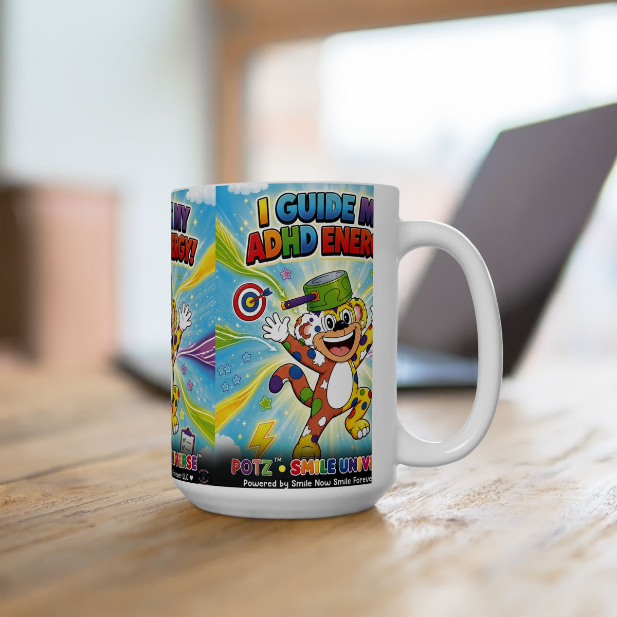 Potz™ Ceramic Mug – "I Guide My ADHD Energy!" Graphic Coffee Mug | Smile Universe Collection