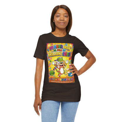 Potz™ Unisex Jersey Short Sleeve Tee – "My ADHD Brain is Full of Brilliant Ideas!" Graphic Tee | Smile Universe Collection