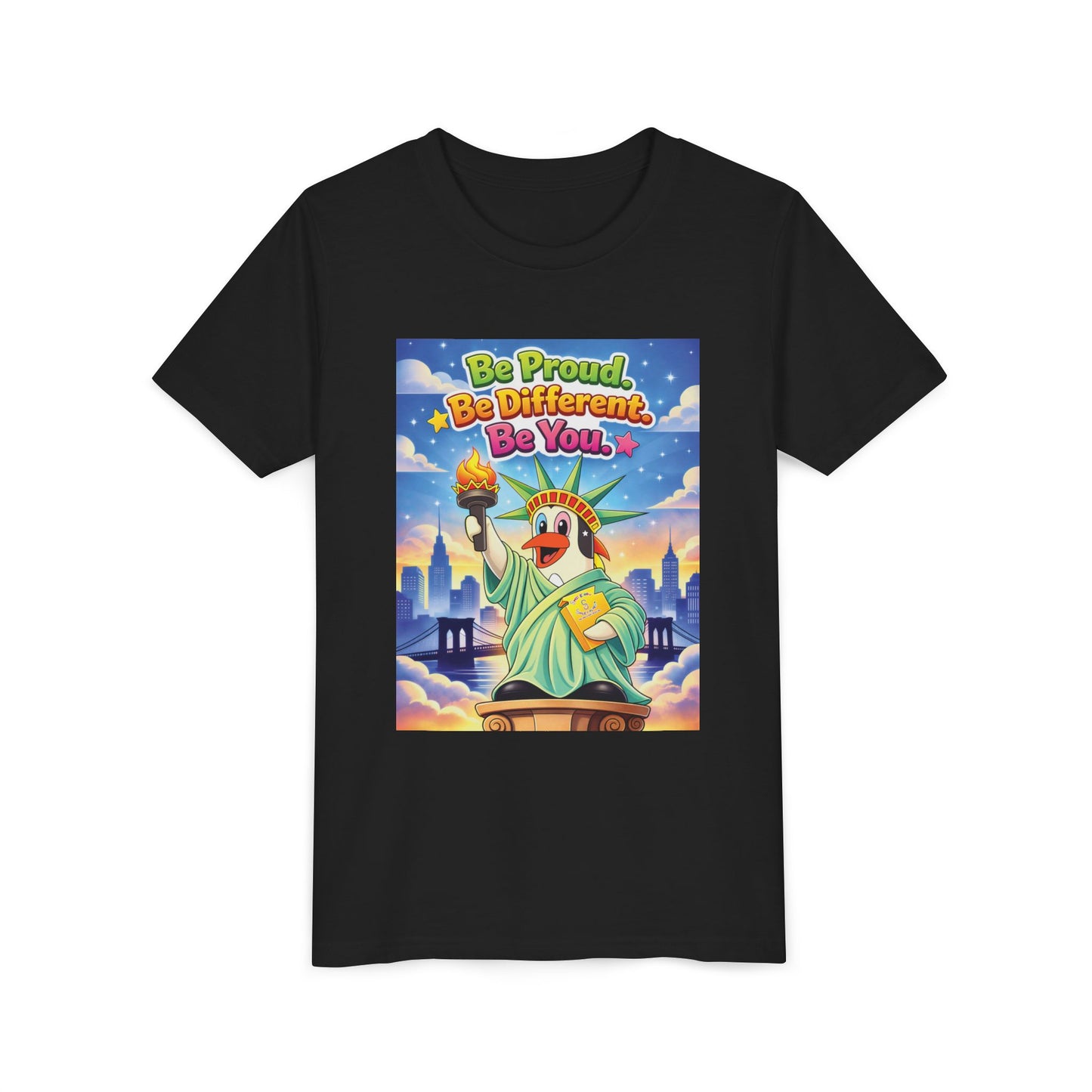 TuBz™M "Be Proud. Be Different. Be You." Kids T-Shirt - Inspirational Graphic Tee