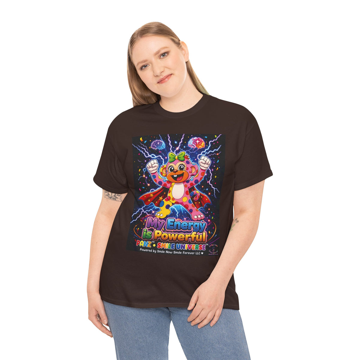 Panz™ Unisex Heavy Cotton™ Tee For Adult – "My Energy is Powerful" Graphic Tee | Smile Universe Collection