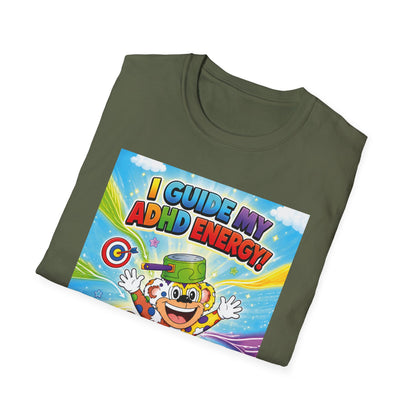 Potz™ Unisex Softstyle T-Shirt – "I Guide My ADHD Energy!" Graphic Tee | Smile Universe Collection