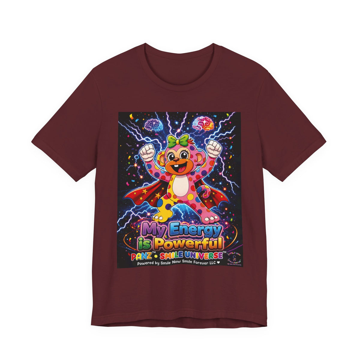 Panz™ Unisex Jersey Short Sleeve Tee For Adult– "My Energy is Powerful" Graphic Tee | Smile Universe Collection