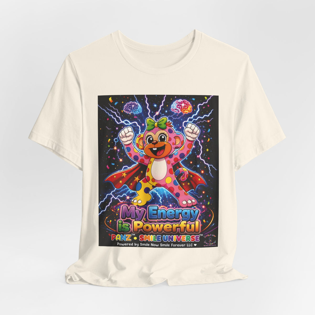 Panz™ Unisex Jersey Short Sleeve Tee For Adult– "My Energy is Powerful" Graphic Tee | Smile Universe Collection