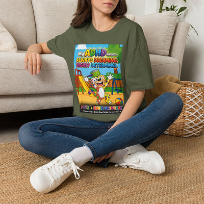 Potz™ Unisex Softstyle T-Shirt – "My ADHD Means Always Dreaming, Highly Determined" Graphic Tee | Smile Universe Collection