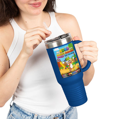 Potz™ Insulated Travel Mug 40oz – "My ADHD Means Always Dreaming, Highly Determined" Graphic Tumbler | Smile Universe Collection