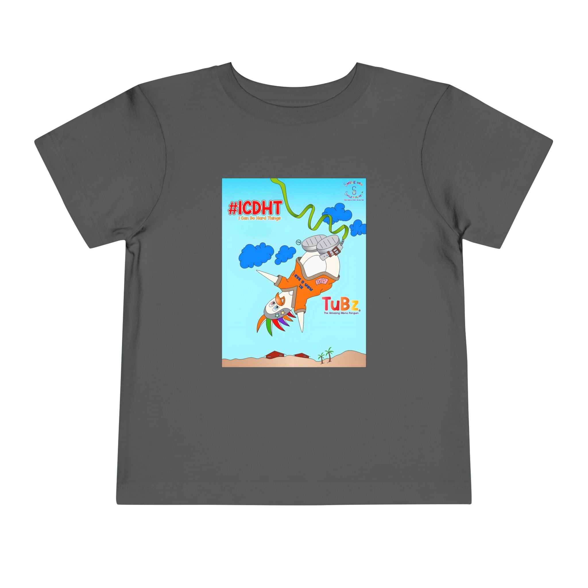 TuBz™ "I Can Do Hard Things" Toddler T-Shirt | Toddler Short Sleeve Tee  - Positive Kids Graphic Tee
